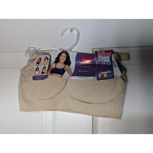 Hanes Ultimate Bandini Women's Wireless Bra ES A-B 30-32 Tan Flex(741)